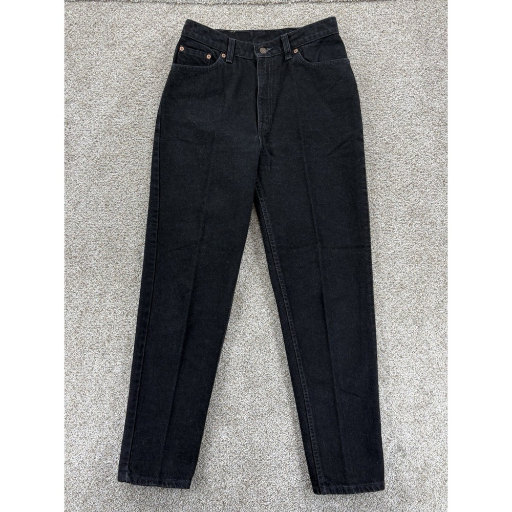 Vintage 90s Levis 512 Jeans Womens 11S Black High Rise Slim Tapered Leg USA Made